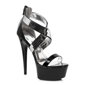 609-RONI 6" Metallic Stiletto Heel Platform Sandal