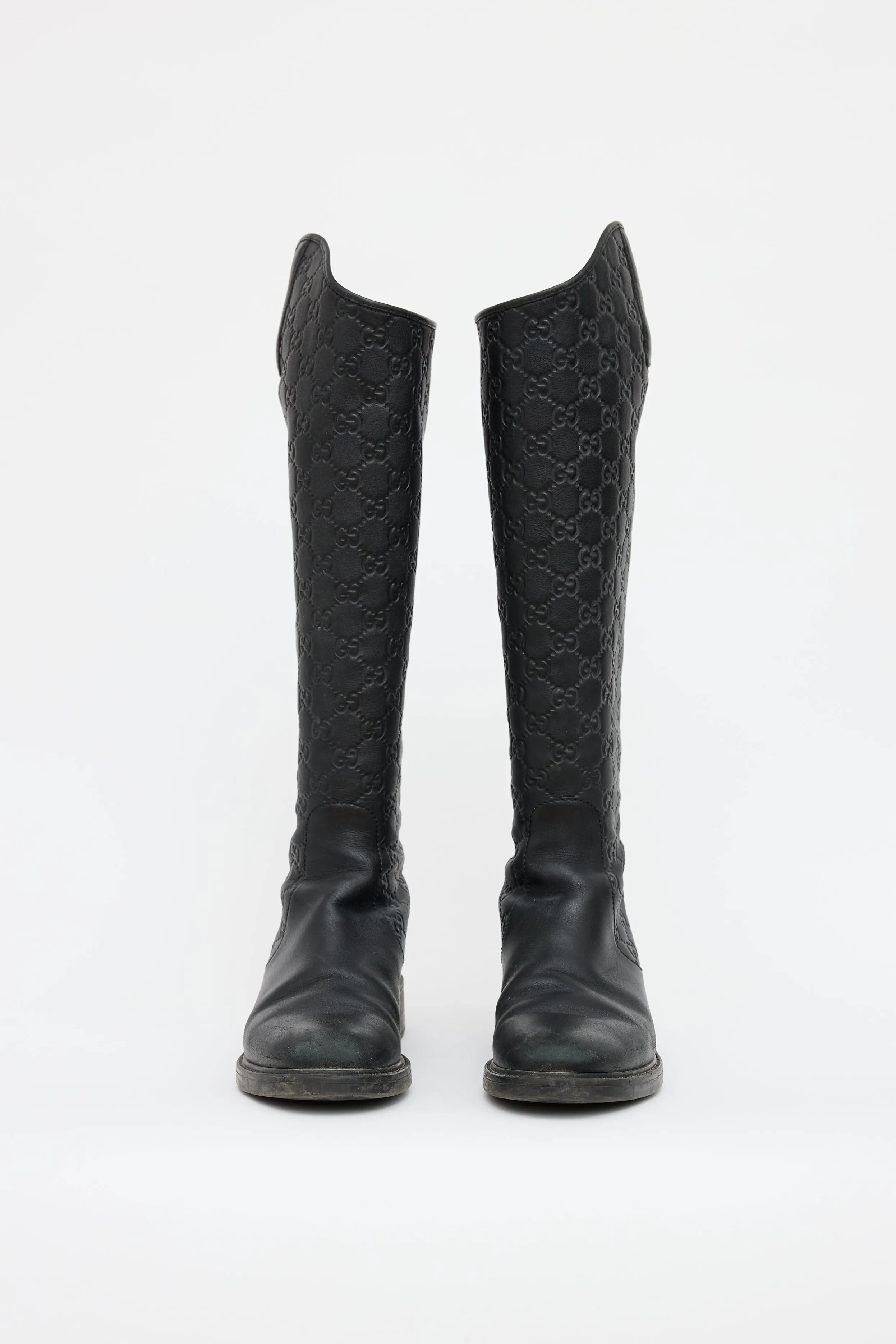 Black Guccissima Knee High Boot