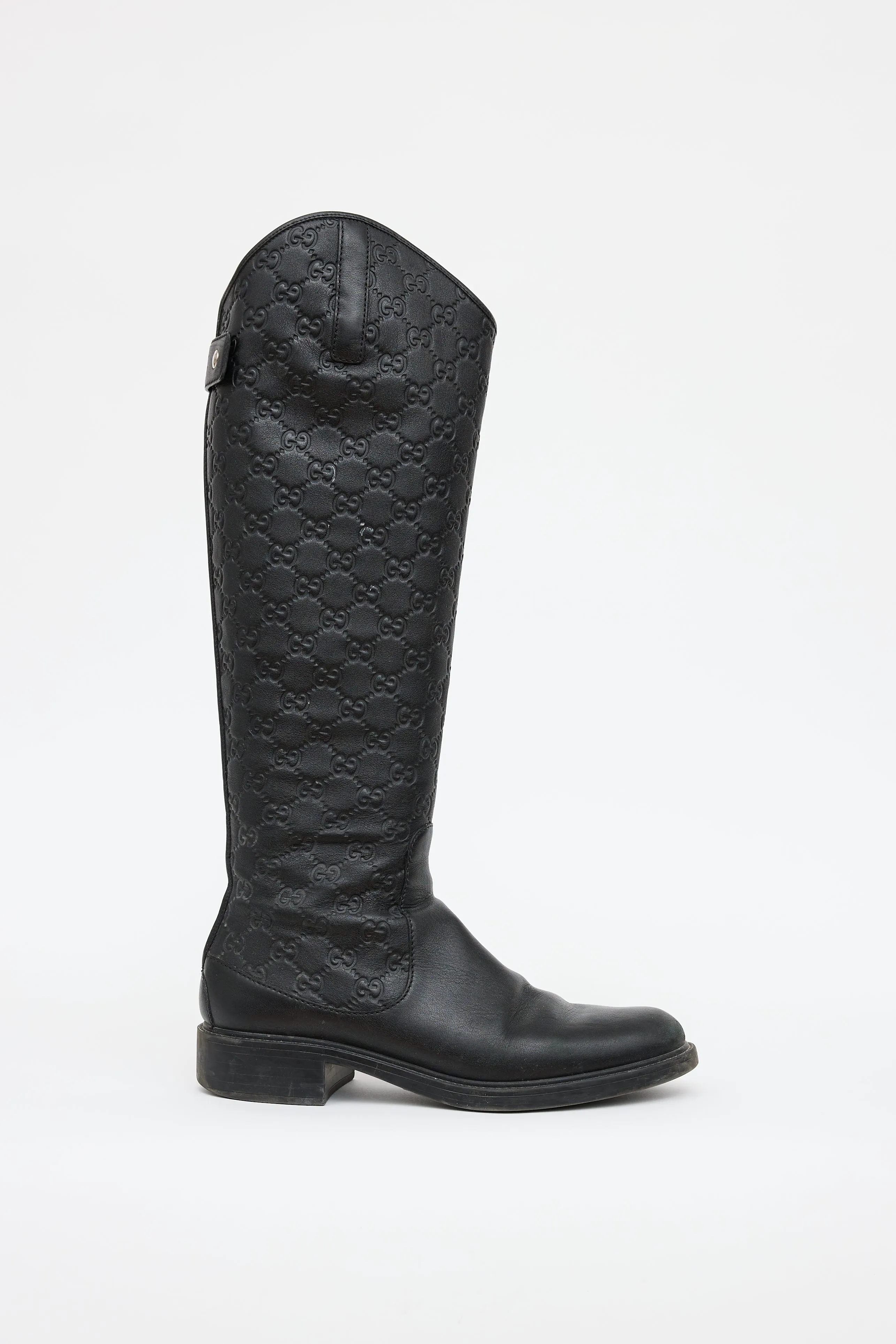 Black Guccissima Knee High Boot