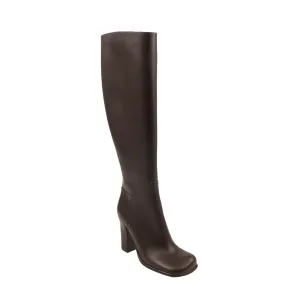 Bottega Veneta Storm Square Toe Knee High Boots - Brown