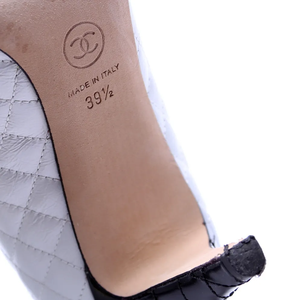 Cap Toe Quilted Pumps Size 39.5