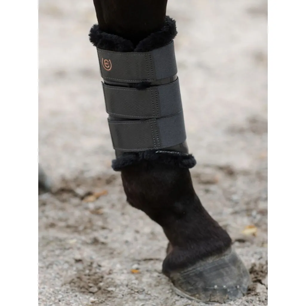 DARK SKY Fur-Lined Equestrian Stockholm Brushing Boots