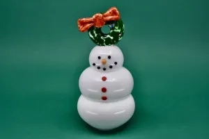 Glass Snowman Wreath