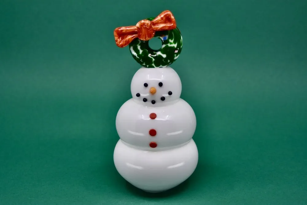 Glass Snowman Wreath