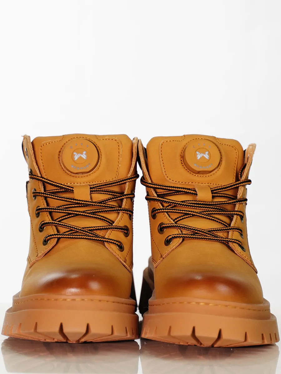 WESMART Unisex Heated Leather Boots Winter Outdoor Waterproof Ankle Boots