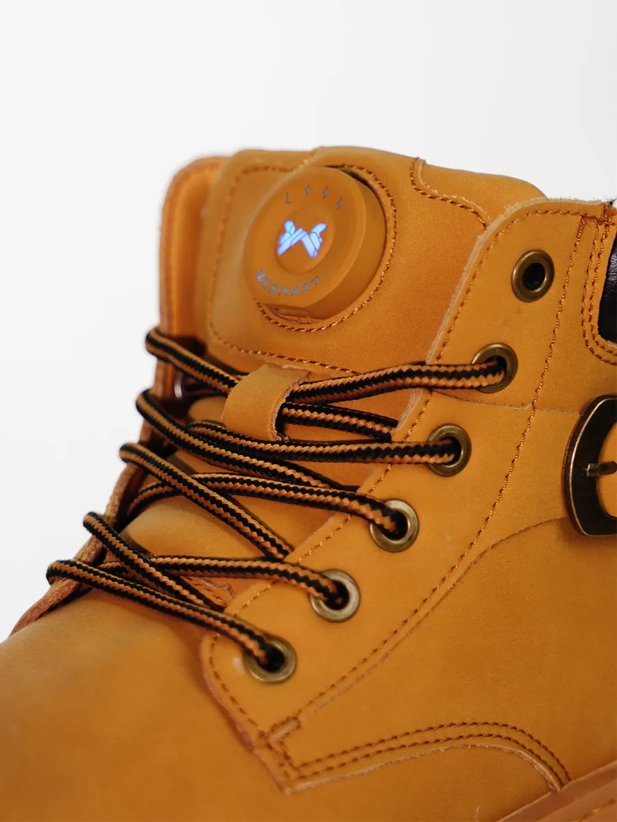 WESMART Unisex Heated Leather Boots Winter Outdoor Waterproof Ankle Boots